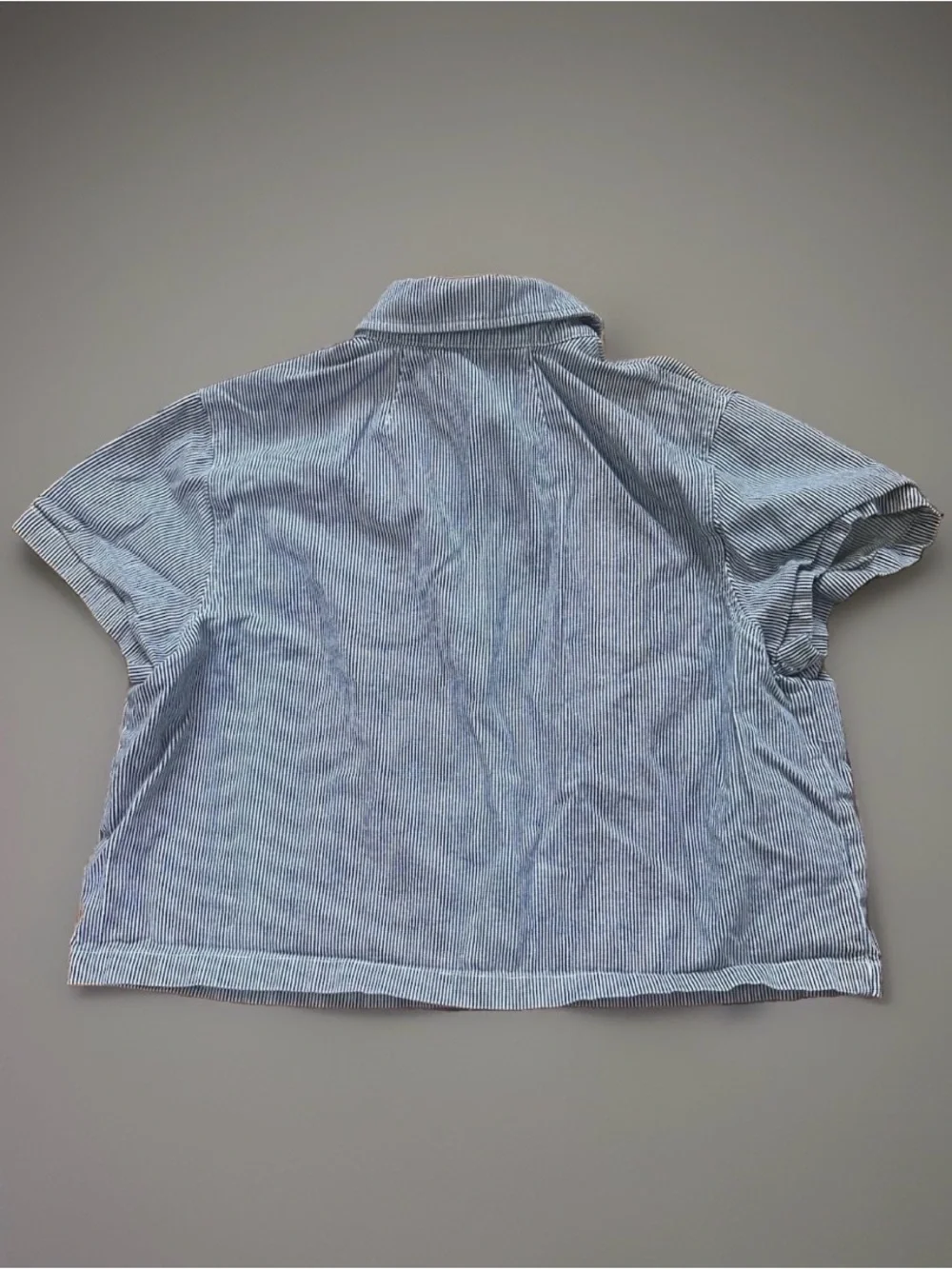 J.Crew Blue Stripe Cotton Button-Up Short Sleeve Shirt Sz 18